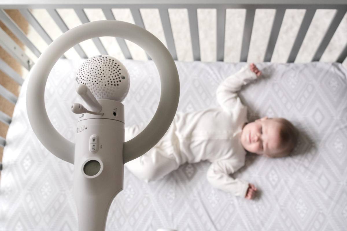 baby monitor above crib