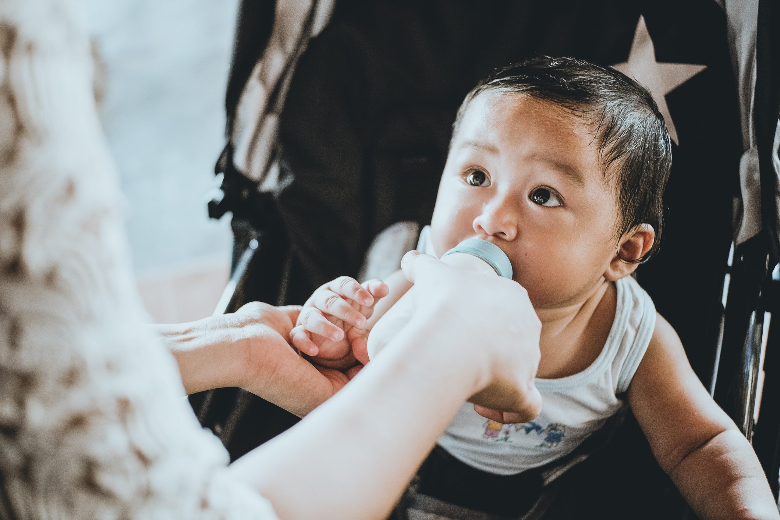 feeding baby milk