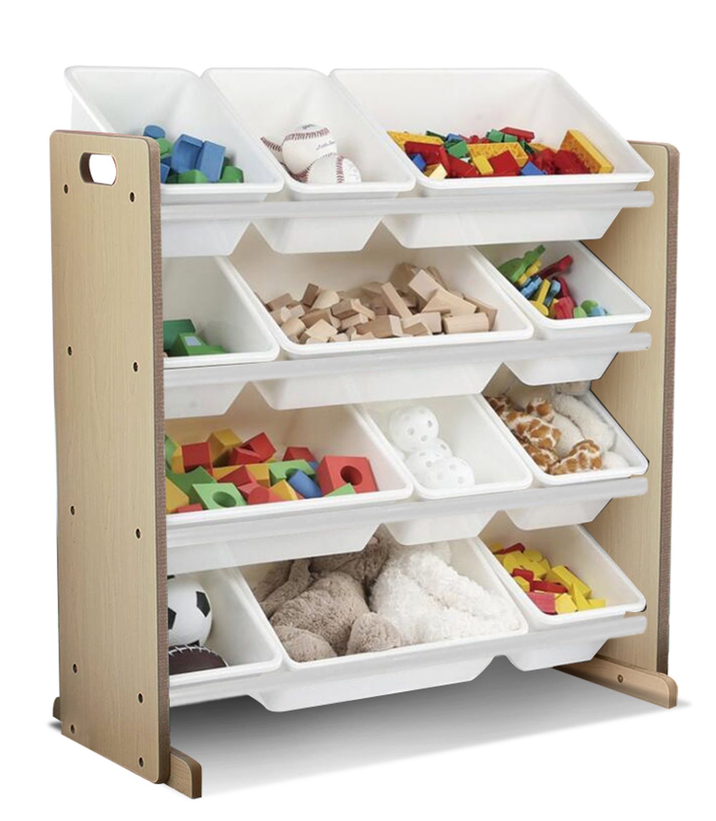 Toy-Storage-Maple-Organiser-with-White-Plastic-Bins