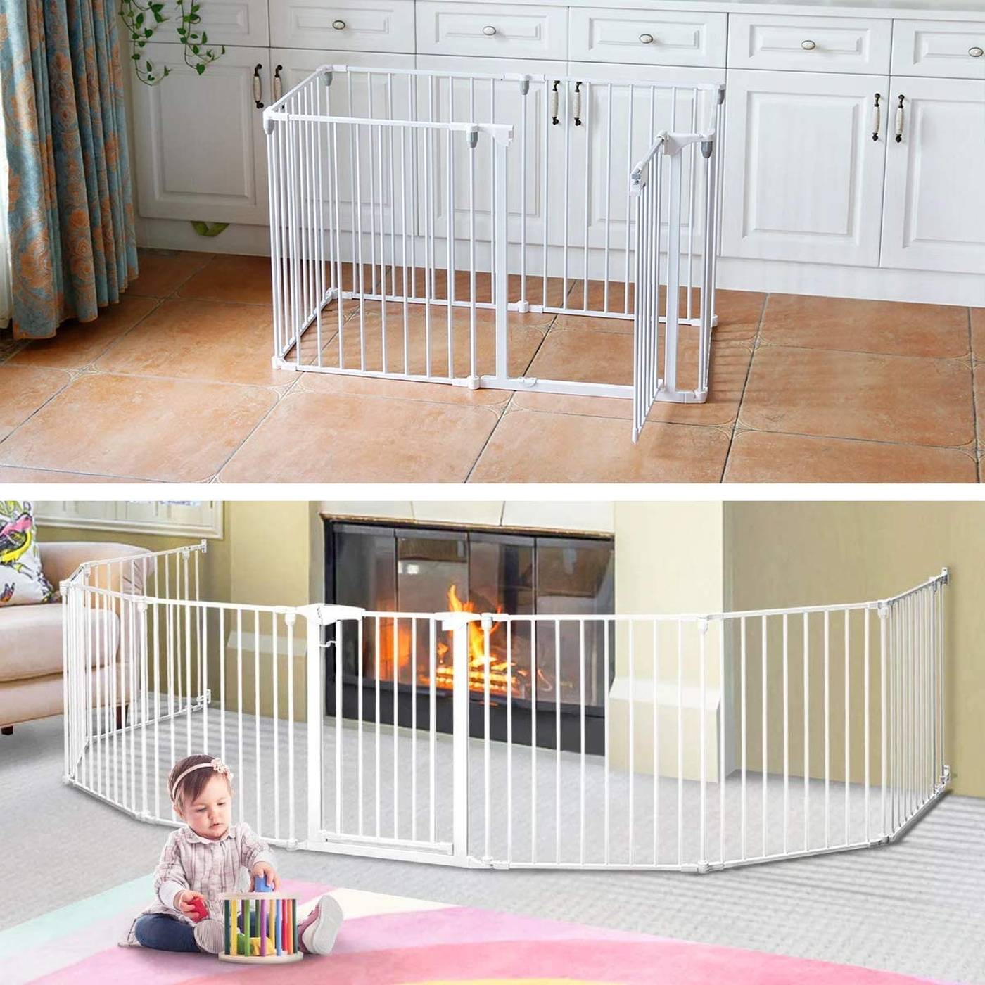 3 in 1 super wide adjustable baby safety gate and play yard pet playpen multiple size 6 panels 360cm