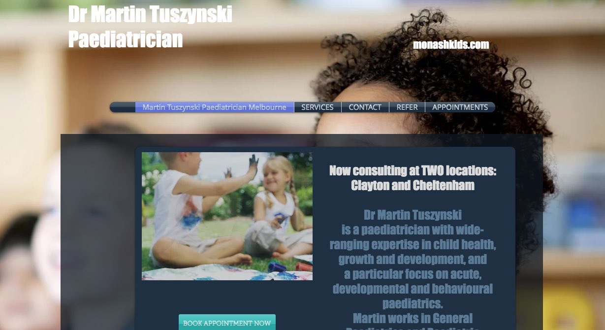 dr martin tuszynski paediatrician doctor melbourne, victoria