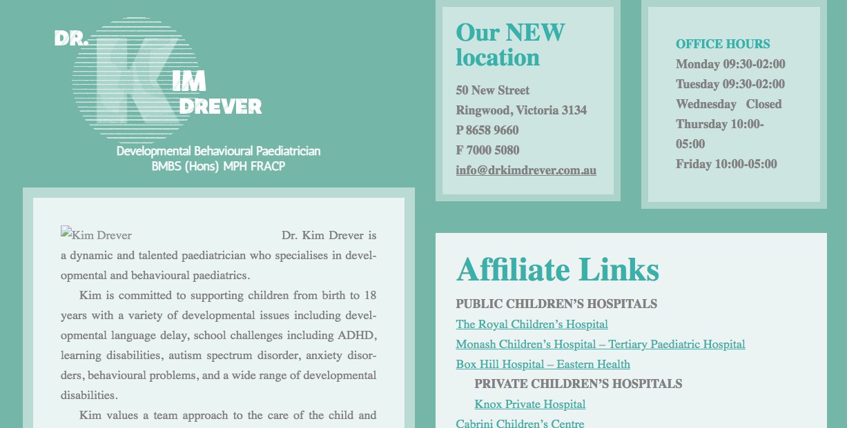 dr. kim drever paediatrician doctor melbourne, victoria