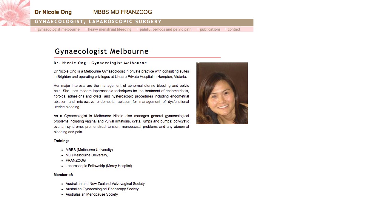 dr. nicole ong obstetrician melbourne, victoria