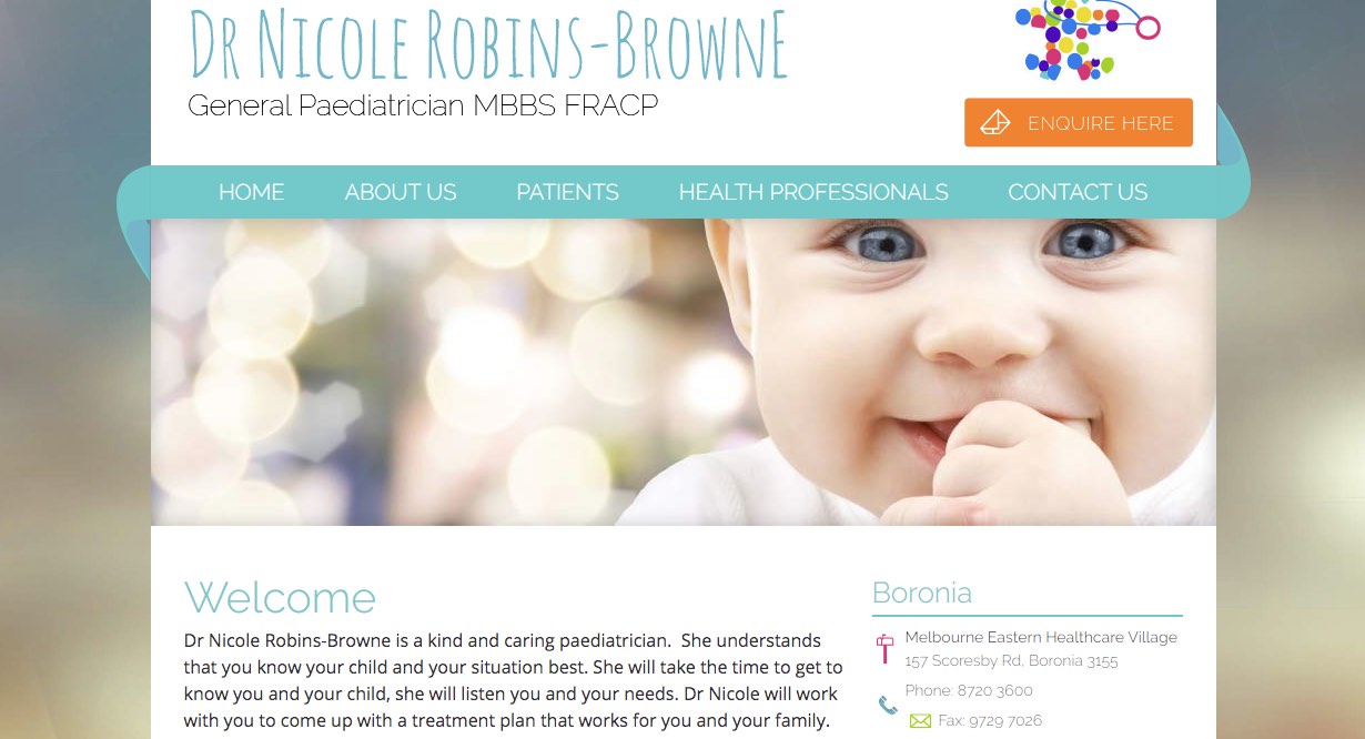 dr. nicole robins browne paediatrician doctor melbourne, victoria